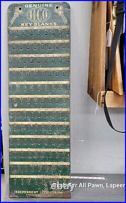 VINTAGE ILCO KEY ADVERTISING METAL DISPLAY SIGN HARDWARE STORE 36x11.5 MANCAVE