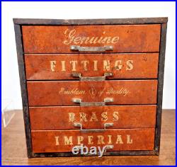 VINTAGE IMPERIAL FITTINGS FIVE DRAWER STORE DISPLAY WithCONTENTS