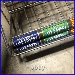 VINTAGE LIFE SAVERS 6 FLAVOR METAL Tin CANDY RACK STORE DISPLAY SIGN Rack