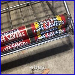 VINTAGE LIFE SAVERS 6 FLAVOR METAL Tin CANDY RACK STORE DISPLAY SIGN Rack