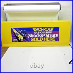 VINTAGE NOS MONROE SHOCK DISPLAY RACK With LIGHT GAS SERVICE STATION IN ORIG BOX