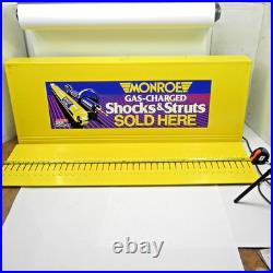 VINTAGE NOS MONROE SHOCK DISPLAY RACK With LIGHT GAS SERVICE STATION IN ORIG BOX