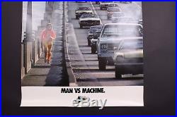 VINTAGE ORIGINAL 1970's MAN vs. MACHINE NIKE SHOES RUNNING STORE DISPLAY POSTER