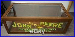 Vintage Original John Deere Glass&tiger Wood Store Counter Top Display Caserare
