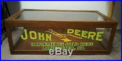 Vintage Original John Deere Glass&tiger Wood Store Counter Top Display Caserare