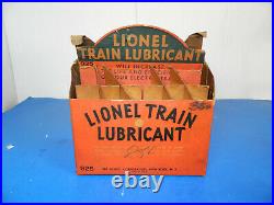 VINTAGE ORIGINAL LIONEL TRAINS # 925 LUBRICANT DEALER STORE DISPLAY w\ 12 TUBES