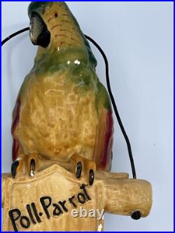 VINTAGE POLL PARROT SHOES Advertising Store Sign Plaster Parrot