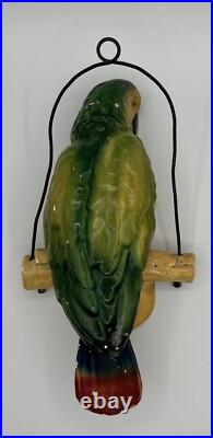 VINTAGE POLL PARROT SHOES Advertising Store Sign Plaster Parrot