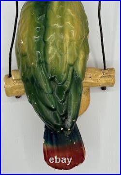 VINTAGE POLL PARROT SHOES Advertising Store Sign Plaster Parrot