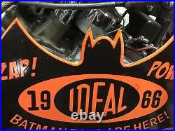 VINTAGE PORCELAIN 1966 IDEAL BATMAN TOYS ARE HERE DISPLAY SIGN Toy Store