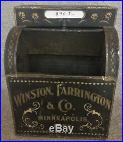 VINTAGE RARE 1890s WINSTON FARRINGTON & CO. COUNTER DISPLAY TIN MINNEAPOLIS, MINN