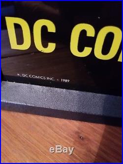 VINTAGE RARE DC COMICS Light-Up Store Advertisement Sign 1989 DC LOGO