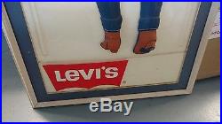 Vintage Rare Levi Strauss 3d Look Cowboy Plastic Store Display Advertising Sign