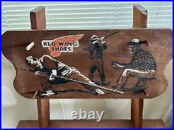 VINTAGE RED WING SHOES SALESMAN SALES WOOD STAND DISPLAYING BOOTS Rare Piece