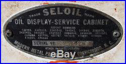 Vintage Seloil Gulf Oil Can Advertising Display Service Station Cabinet