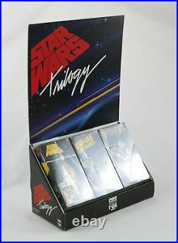 VINTAGE STAR WARS 1988 CBS Fox VHS Video Store Display with SEALED Tapes
