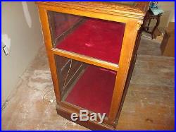 Vintage Store Display Case Solid Red Oak Hand Carved Large Case For Collectables