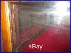 Vintage Store Display Case Solid Red Oak Hand Carved Large Case For Collectables