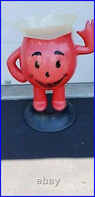 VINTAGE STYLE 1950s STORE DISPLAY KOOL-AID MAN STANDING 3 FOOT TALL RED PITCHER