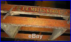 VINTAGE TALL LATE 1800's F. E. MYERS BROS. COUNTRY STORE RUSTIC LADDER 15 STEPS
