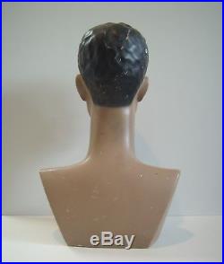 VNTG Black African American Lady Head Deco Style Bust Mannequin Display Store