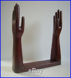 VNTG Mannequin PAIR Industrial Wood Hands Store Shop Counter Display Glove Form