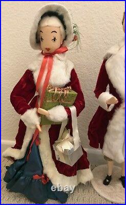 VNTG SET 4 1940-50s DEPT STORE CHRISTMAS CAROLER'S DISPLAY Charles Dickens Style