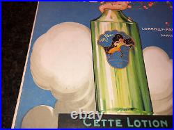 VTG 1920s French Paris Cosmetics Advertising Cardboard Poster Lotion un Reve