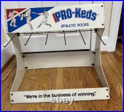 VTG 1970s KEDS Basketball Sneaker Sock Advertising Sign Countertop Store Display