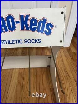 VTG 1970s KEDS Basketball Sneaker Sock Advertising Sign Countertop Store Display