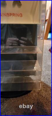 VTG 1970s Timex Countertop Watch Display Case Unbreakable Mainspring