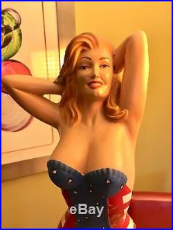 VTG 40's Store Countertop Display Mannequin PinUp Swimsuit Burlesque 36 Plaster