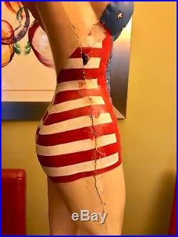 VTG 40's Store Countertop Display Mannequin PinUp Swimsuit Burlesque 36 Plaster