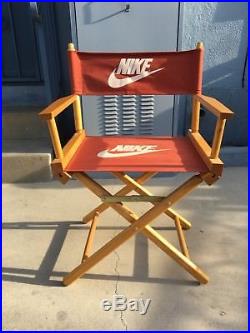 VTG 80s 90's Nike Swoosh Just Do It Director's Chair Store Display Orange Used