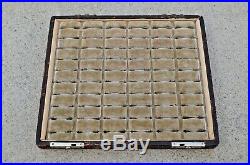 VTG Antique Victorian 60 Ring Display Box Case Tray Retail Jewelry Store Velvet