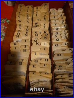 VTG DURO DISPLAY BOX WithOVER 1,000 SIGNAGE WATER TRANSFER DECALS LETTERS NUMBERS