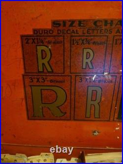 VTG DURO DISPLAY BOX WithOVER 1,000 SIGNAGE WATER TRANSFER DECALS LETTERS NUMBERS