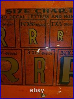 VTG DURO DISPLAY BOX WithOVER 1,000 SIGNAGE WATER TRANSFER DECALS LETTERS NUMBERS