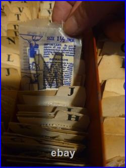 VTG DURO DISPLAY BOX WithOVER 1,000 SIGNAGE WATER TRANSFER DECALS LETTERS NUMBERS