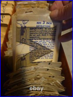 VTG DURO DISPLAY BOX WithOVER 1,000 SIGNAGE WATER TRANSFER DECALS LETTERS NUMBERS