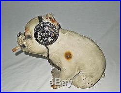 Vtg Frost Fone Radio Old King Cole Papier Mache Dog Advertising Store Display