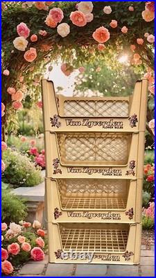 VTG French Fleur Old Country Rose Store Display Rack Storage RARE Crate 44in H