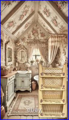 VTG French Fleur Old Country Rose Store Display Rack Storage RARE Crate 44in H