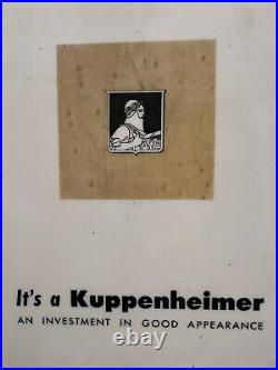 VTG KUPPENENHEIMER 1940s COUNTER STANDING STORE ADVERTISING DISPLAY WOOD/ACRYLIC