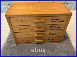 VTG. La Cross Beauty Shop /Wood Store-DISPLAY/4-DRAWERS & COUNTER CABINET