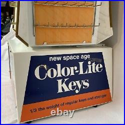 VTG Large 50 60's Color Lite Keys 4 Sided Metal Rotating Store Cabinet Display