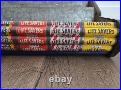 VTG Life Savers 9 Flavor Metal Tin Candy 3 Rack Store Display Sign Advertizing