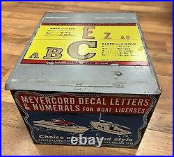 VTG Meyercord Decal Letters & Numerals For Boat Licenses Metal Box Display