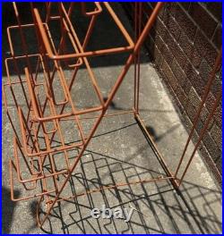 VTG Orange Metal Wire Display Rack with12 Pockets Old Store Display Pick Up Only