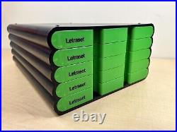 VTG Original Letraset Hard Plastic 5-Drawer Storage Cabinet Case 17.5 L Green